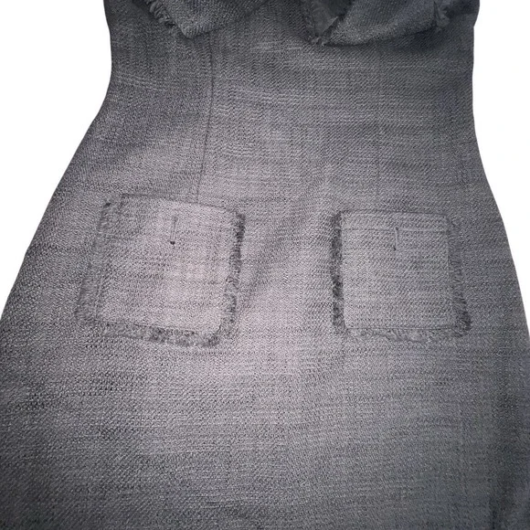 Karl Lagerfeld Paris Black shift tweed sleeveless dress size 6 *Missing Buttons* - Picture 11 of 12
